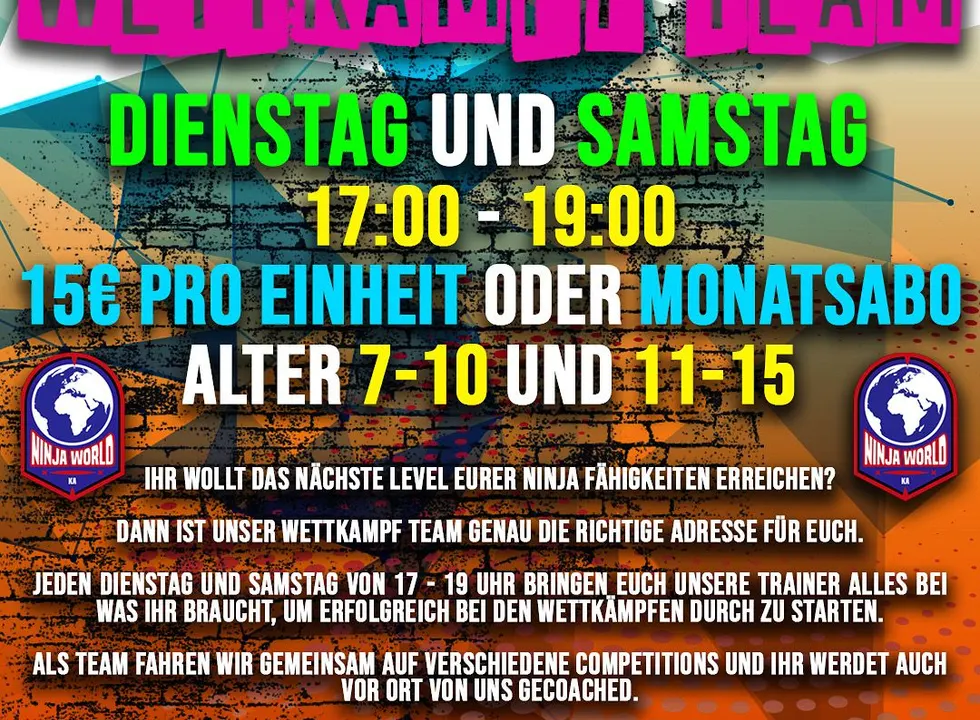 Wettkampfteam der Ninja World Karlsruhe